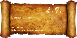 Lamp Iván névjegykártya